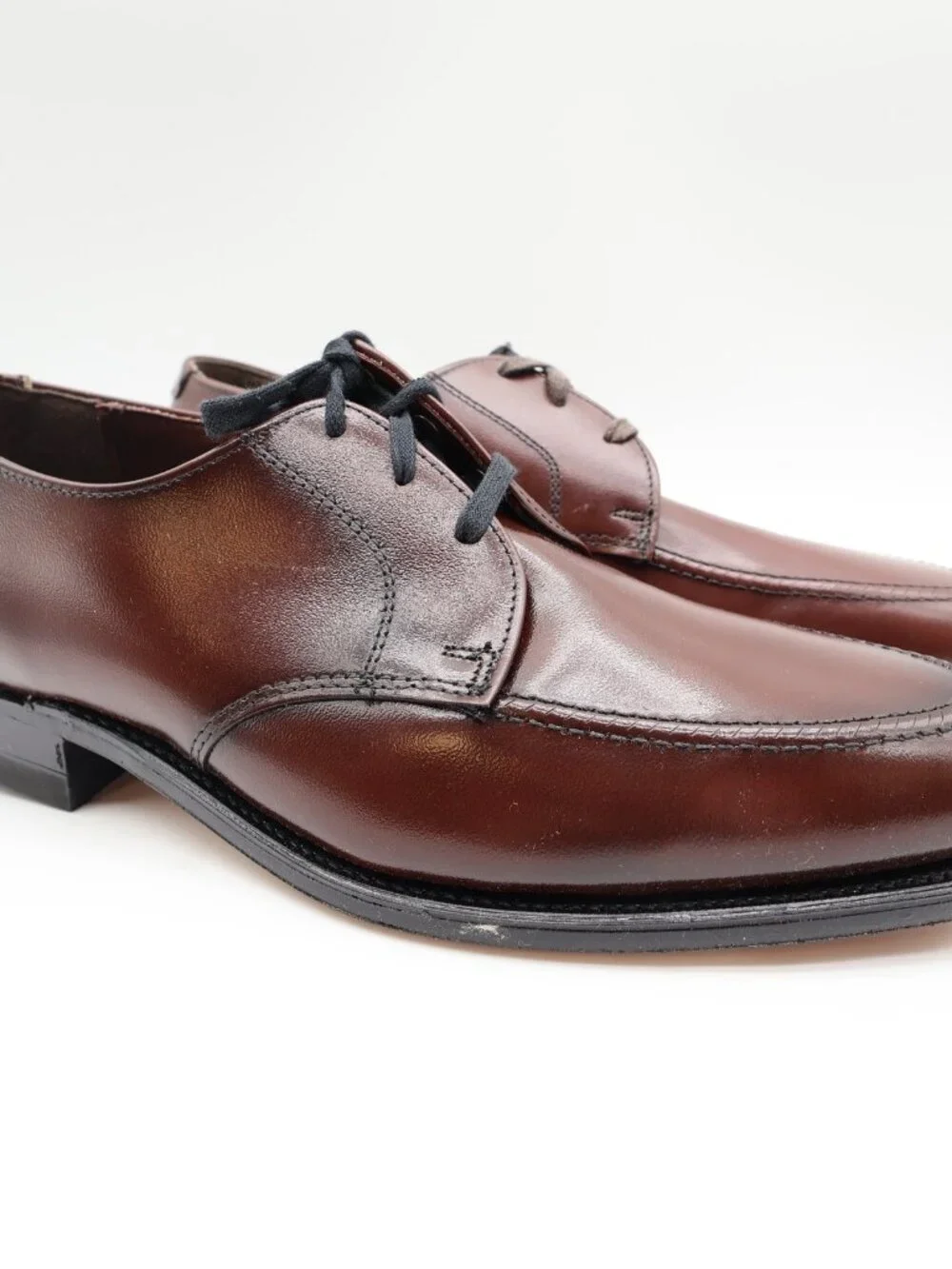Nunn Bush Bristol Derby Dress Shoes Mens 10 D Mahogany Leather NOS